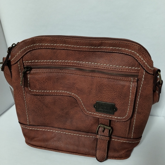 New B O.C. Brown Faux Leather Crossbody Bag - Picture 1 of 5